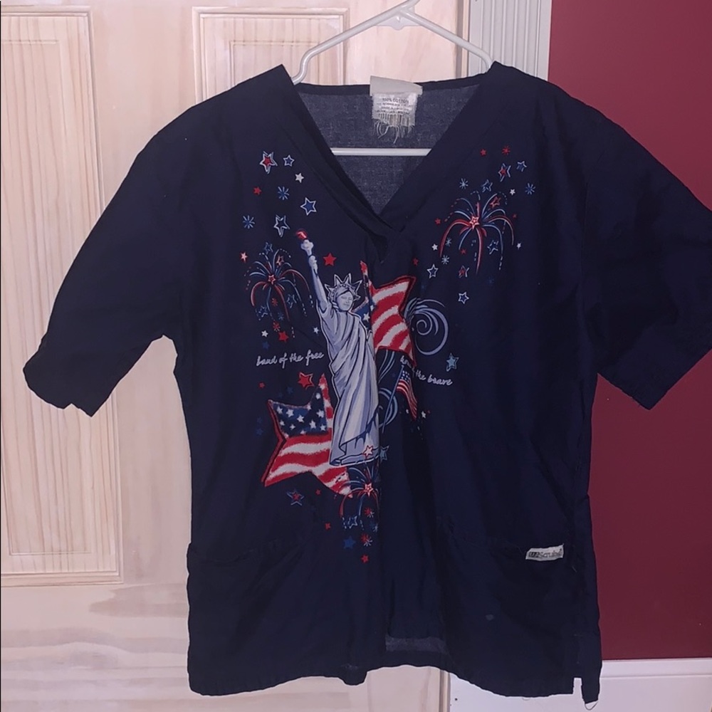 *SOLD* Patriotic scrub top